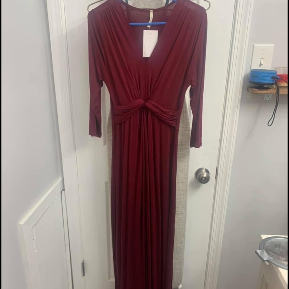 Wine Colored Maxi Dress